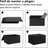 Caja de Almacenamiento Plegable, Cesta con 2 Asas, Cajón con Tapa y Cremallera para Mantas Ropa Colcha Cofre de Tela 40L