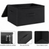 Caja de Almacenamiento Plegable, Cesta con 2 Asas, Cajón con Tapa y Cremallera para Mantas Ropa Colcha Cofre de Tela 40L