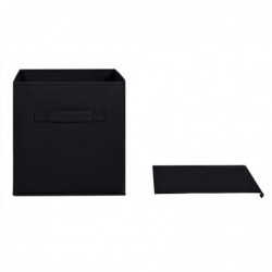 Set de TRES Cajas de Almacenamiento Plegable, 3X Cesta con 2 Asas, Cajón para Mantas Ropa, Cubo de Tela, Organizador
