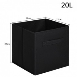 Set de TRES Cajas de Almacenamiento Plegable, 3X Cesta con 2 Asas, Cajón para Mantas Ropa, Cubo de Tela, Organizador