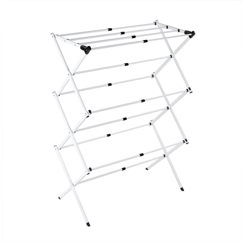 Tendedero Plegable Vertical y Extensible de 43 a 75 cm. 6 Niveles 11 Barras, Ligero, Robusto y Estable, metálico. Ropa