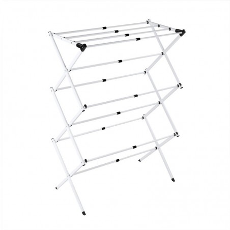 Tendedero Plegable Vertical y Extensible de 43 a 75 cm. 6 Niveles 11 Barras, Ligero, Robusto y Estable, metálico. Ropa