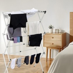 Tendedero Plegable Vertical y Extensible de 43 a 75 cm. 6 Niveles 11 Barras, Ligero, Robusto y Estable, metálico. Ropa