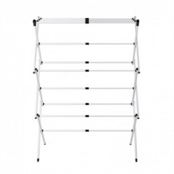 Tendedero Plegable Vertical y Extensible de 43 a 75 cm. 6 Niveles 11 Barras, Ligero, Robusto y Estable, metálico. Ropa