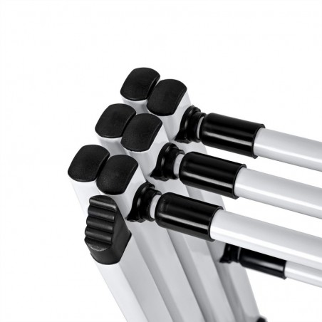 Tendedero Plegable Vertical Extensible T-LOVENDO 43-75 cm - 6 Niveles con 11 Barras Metálicas Robusto, Antideslizante y Compacto