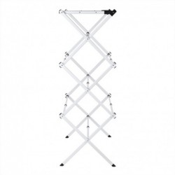 Tendedero Plegable Vertical y Extensible de 43 a 75 cm. 6 Niveles 11 Barras, Ligero, Robusto y Estable, metálico. Ropa
