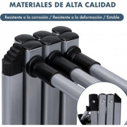 Tendedero Plegable Vertical Extensible T-LOVENDO 43-75 cm - 6 Niveles con 11 Barras Metálicas Robusto, Antideslizante y Compacto