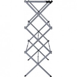 Tendedero Plegable Vertical Extensible T-LOVENDO 43-75 cm - 6 Niveles con 11 Barras Metálicas Robusto, Antideslizante y Compacto