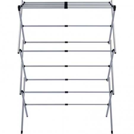 Tendedero Plegable Vertical Extensible T-LOVENDO 43-75 cm - 6 Niveles con 11 Barras Metálicas Robusto, Antideslizante y Compacto