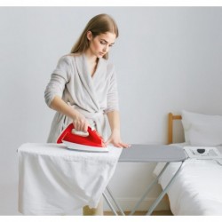 Tabla de Planchar Plegable con Soporte de Plancha Antideslizante | Estructura metálica Ajustable en Altura | Ligera