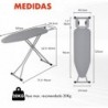 Tabla de Planchar Plegable con Soporte de Plancha Antideslizante | Estructura metálica Ajustable en Altura | Ligera