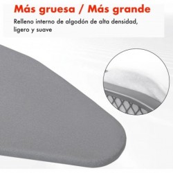 Tabla de Planchar Plegable con Soporte de Plancha Antideslizante | Estructura metálica Ajustable en Altura | Ligera