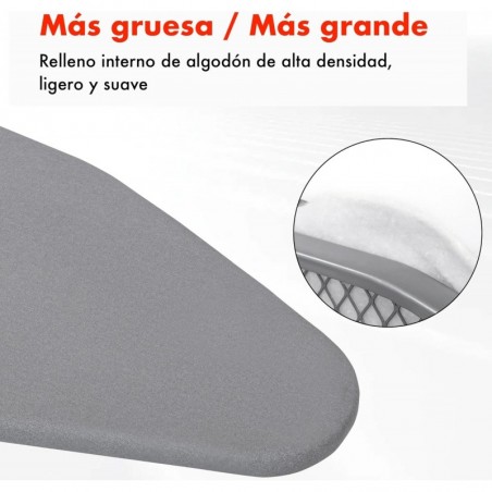 Tabla de Planchar Plegable con Soporte de Plancha Antideslizante | Estructura metálica Ajustable en Altura | Ligera