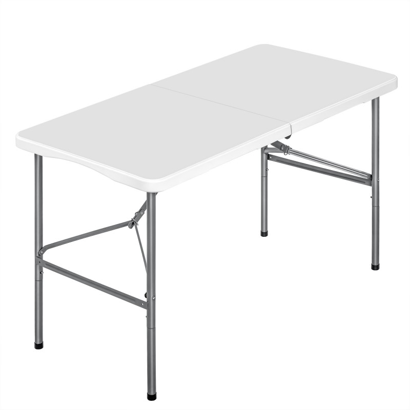 Mesa plegable camping portátil, jardín, catering Auxiliar y Rectangular 122x61cm Hasta 120kg de carga. Interior exterior