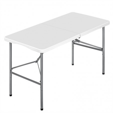 Mesa plegable camping portátil, jardín, catering Auxiliar y Rectangular 122x61cm Hasta 120kg de carga. Interior exterior