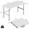 Mesa plegable camping portátil, jardín, catering Auxiliar y Rectangular 122x61cm Hasta 120kg de carga. Interior exterior