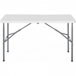 Mesa plegable camping portátil, jardín, catering Auxiliar y Rectangular 122x61cm Hasta 120kg de carga. Interior exterior