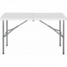 Mesa plegable camping portátil, jardín, catering Auxiliar y Rectangular 122x61cm Hasta 120kg de carga. Interior exterior