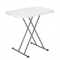 Mesa Auxiliar Plegable y Elevable 77x50 cm | Altura Ajustable 49-74 cm Portátil y Ligera | Estructura Metálica Reforzada