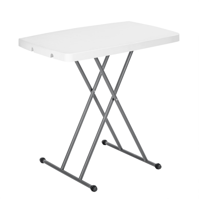 Mesa Auxiliar Plegable y Elevable 77x50 cm | Altura Ajustable 49-74 cm Portátil y Ligera | Estructura Metálica Reforzada