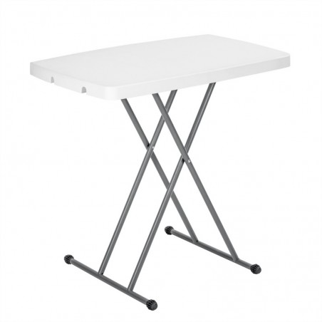 Mesa Auxiliar Plegable y Elevable 77x50 cm | Altura Ajustable 49-74 cm Portátil y Ligera | Estructura Metálica Reforzada
