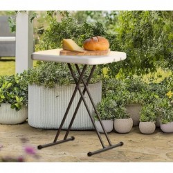 Mesa Auxiliar Plegable y Elevable 77x50 cm | Altura Ajustable 49-74 cm Portátil y Ligera | Estructura Metálica Reforzada