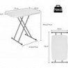 Mesa Auxiliar Plegable y Elevable 77x50 cm | Altura Ajustable 49-74 cm Portátil y Ligera | Estructura Metálica Reforzada