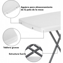 Mesa Auxiliar Plegable y Elevable 77x50 cm | Altura Ajustable 49-74 cm Portátil y Ligera | Estructura Metálica Reforzada
