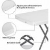 Mesa Auxiliar Plegable y Elevable 77x50 cm | Altura Ajustable 49-74 cm Portátil y Ligera | Estructura Metálica Reforzada