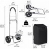 Carro de Compra Plegable 2 Ruedas Grandes | Carrito de la Compra Ligero con Bolsa Impermeable y Desmontable | Hasta 25kg