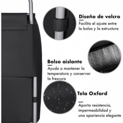 Carro de Compra Plegable 2 Ruedas Grandes | Carrito de la Compra Ligero con Bolsa Impermeable y Desmontable | Hasta 25kg