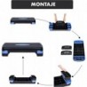 Plataforma Step aeróbic fitness en casa regulable en 2 alturas de 68 x 28 x 10/15 cm, base antideslizante, ideal piernas