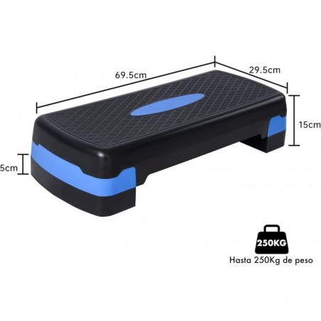 Plataforma Step Aeróbic Fitness Regulable en 2 Alturas - Step de Entrenamiento en Casa 68x28 cm Antideslizante