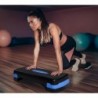 Plataforma Step aeróbic fitness en casa regulable en 2 alturas de 68 x 28 x 10/15 cm, base antideslizante, ideal piernas