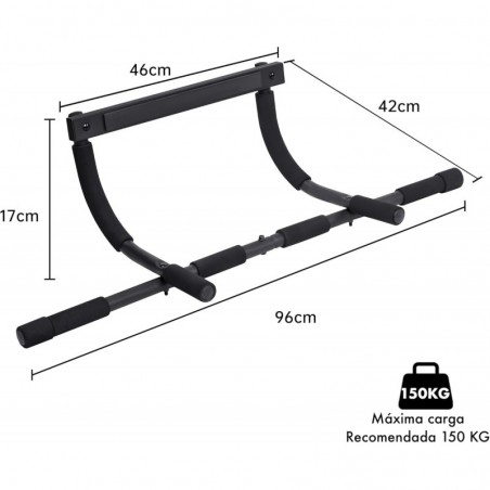 Barra de Dominadas para Puerta sin Tornillos | Multifunción para Pull-Ups, Abdominales y Flexiones | Estructura de Acero