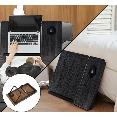 Mesa Reclinable para Cama y Sofá con 5 Niveles y Portavasos - Bandeja Plegable para Ordenador
