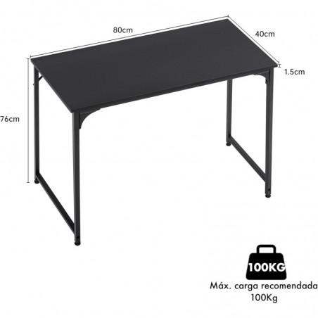 Mesa Escritorio 80x40 cm Estructura Metálica Reforzada - Escritorio Moderno Minimalista para Ordenador y Oficina en Casa