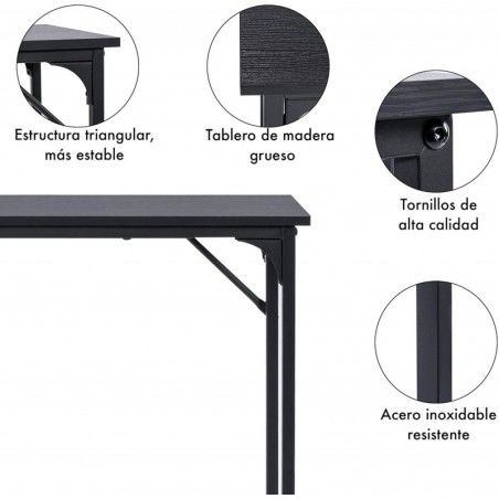 Mesa Escritorio 80x40 cm Estructura Metálica Reforzada - Escritorio Moderno Minimalista para Ordenador y Oficina en Casa