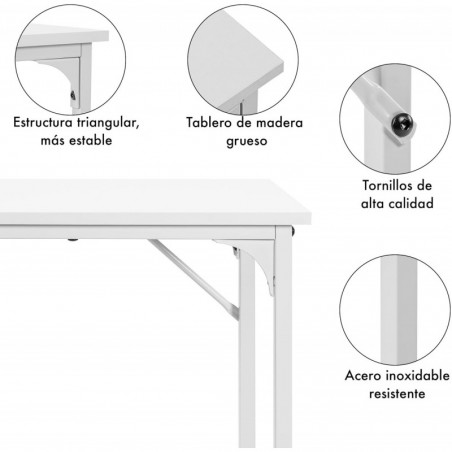 Mesa Escritorio 80x40 cm Estructura Metálica Reforzada - Escritorio Moderno Minimalista para Ordenador y Oficina en Casa