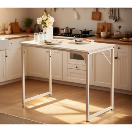 Mesa Escritorio 80x40 cm Estructura Metálica Reforzada - Escritorio Moderno Minimalista para Ordenador y Oficina en Casa