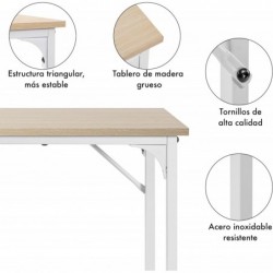 Mesa Escritorio 80x40 cm Estructura Metálica Reforzada - Escritorio Moderno Minimalista para Ordenador y Oficina en Casa