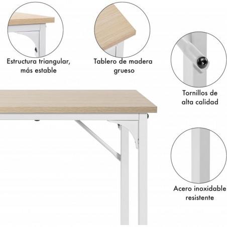 Mesa Escritorio 80x40 cm Estructura Metálica Reforzada - Escritorio Moderno Minimalista para Ordenador y Oficina en Casa