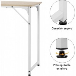 Mesa Escritorio 80x40 cm Estructura Metálica Reforzada - Escritorio Moderno Minimalista para Ordenador y Oficina en Casa
