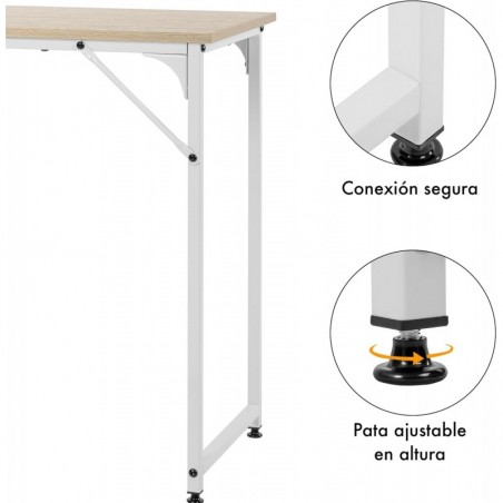 Mesa Escritorio 80x40 cm Estructura Metálica Reforzada - Escritorio Moderno Minimalista para Ordenador y Oficina en Casa