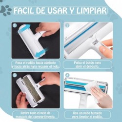 Rodillo Quitapelos o Quitapelusas para Mascotas | Reutilizable y Lavable | Elimina Pelo de Perro y Gato en Sofás, Ropa