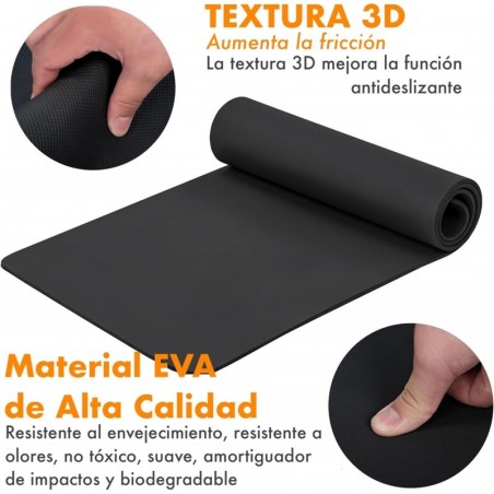 Esterilla de Yoga Antideslizante de EVA con Funda y Correa - Colchoneta Ecológica para Pilates y Fitness 183x61 cm