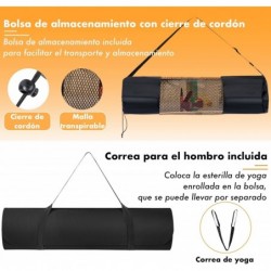 Esterilla de Yoga Antideslizante con Funda y Correa | Colchoneta de TPE Ecológico Reciclable y sin latex para Pilates