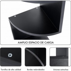 Estantería de Esquina con Montaje en Pared, Esquinera de 5 Niveles, Diseño en Zigzag, para Plantas, Dormitorio, Salón