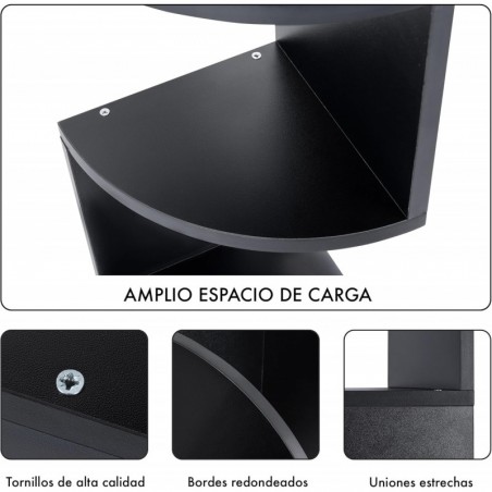 Estantería de Esquina Flotante con Diseño en Zigzag de 5 Niveles - Repisa para Plantas, Libros y Decoración en Salón, Dormitorio