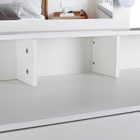 Tocador de maquillaje con Luz | Mueble tocador con Espejo 2 cajones y estantes de almacenamiento | Mesa de maquillaje